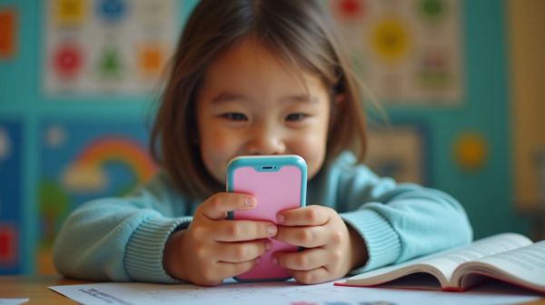 Smartphone pour enfants avec quiz scolaires : un outil éducatif sécurisé